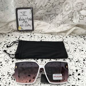 True Religion Women's White Frame Sunglasses with Gradient Lenses